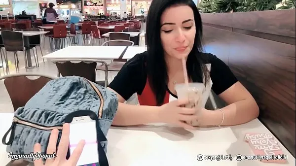 HD Emanuelly Cumming in Public with interactive toy at Shopping Public female orgasm interactive toy girl with remote vibe outside mega Clips