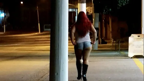 HD The night in short shorts showing off at the gas station mega Clips