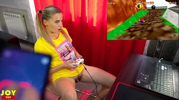 HD Letsplay Retro Game With Remote Vibrator in My Pussy - OrgasMario By Letty Black clip lớn
