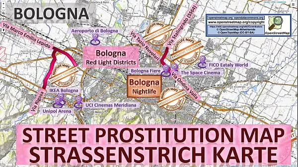 HD Street Map of Bologna, Italy, Italien with Indication where to find Streetworkers, Freelancers, Brothels, Blowjobs and Teens. Also we show you the Bar, Nightlife and Red Light District in the City mega klip