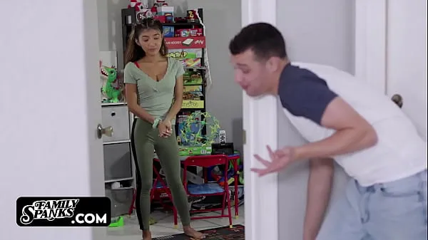 HD Tiny Asian Stepsister Doing Everything for Going Viral | Myles Long | Clara Trinity mega Clips