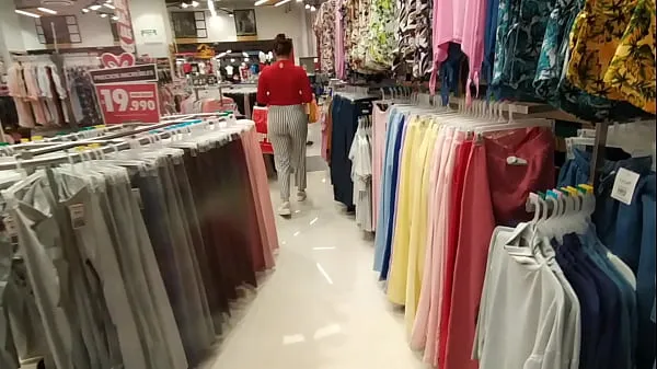 HD I chase an unknown woman in the clothing store and show her my cock in the fitting rooms mega Clips