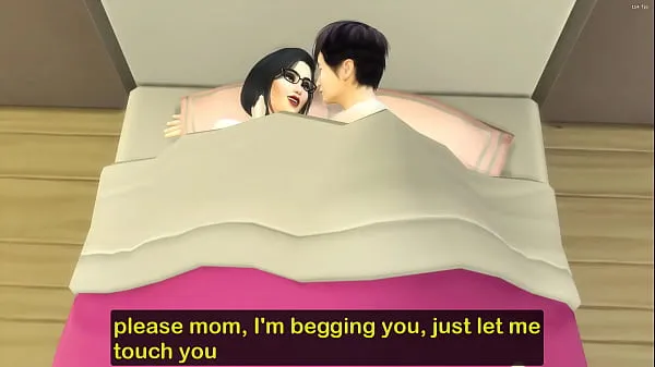 HD Japanese Step-mom and virgin step-son share the same bed at the hotel room on a business trip میگا کلپس