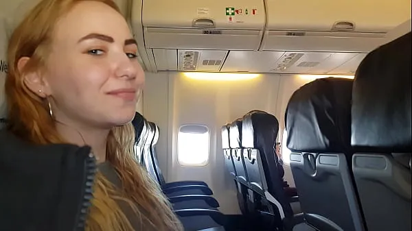 HD Real public whore blue eyes in airplane mega Clips