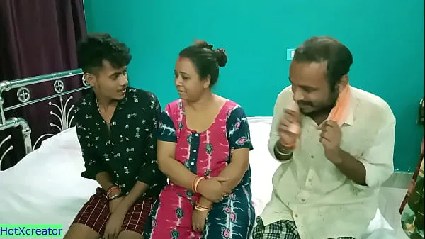 HD Hot Milf Aunty shared! Hindi latest threesome sex คลิปขนาดใหญ่