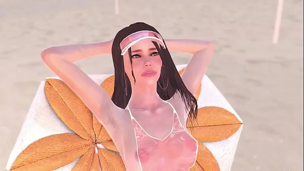 HD Animation naked girl was sunbathing near the pool, it made the futa girl very horny and they had sex - 3d futanari porn megaleikkeet