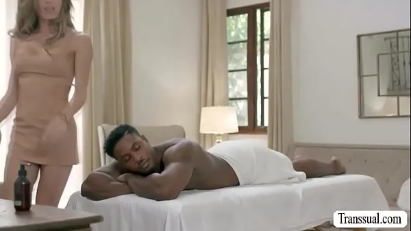 HD Sexy Trans masseuse is so lucky today because her black customer came by into her starts sucking his BBC and lets him put it inside her ass mega Clips