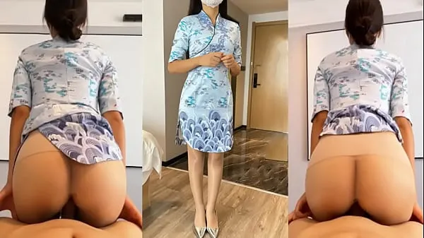 HD The "domestic" stewardess, who is usually cold and cold, went to have sex with her boyfriend on her back, sitting on the cock, twisting crazily and climaxing loudly clip lớn