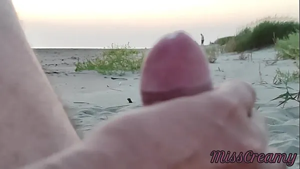 HD French teacher amateur handjob on public beach with cumshot Extreme sex in front of strangers - MissCreamy clip lớn