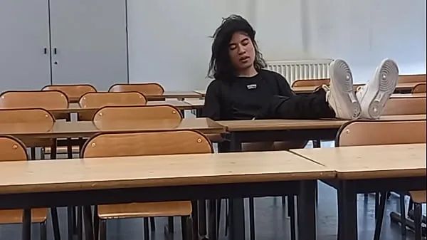 HD Oh my... This student wanks his dick at school mega Clips